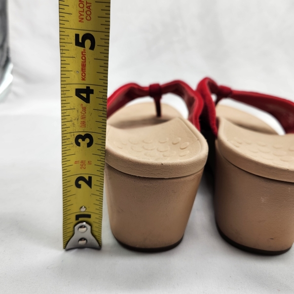 Vionic Red Slip On Thong Sandals - Picture 8 of 14